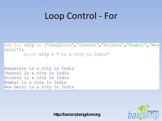 Loop Control - For 