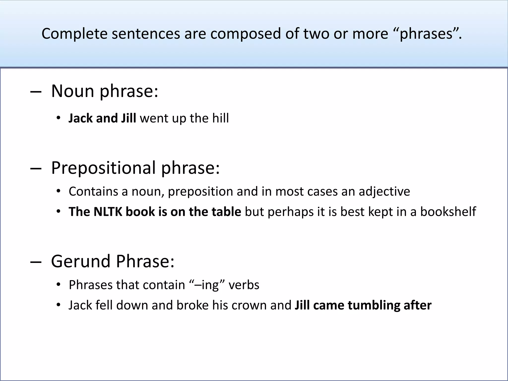 The features you select must be binary features such as the existence of words or part of speech tags (True or False). 