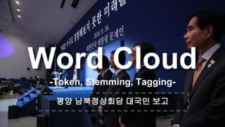 Word Cloud
-Token, Stemming, Tagging-
평양 남북정상회담 대국민 보고
 