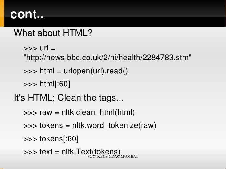 Natural Language Toolkit (NLTK), Basics