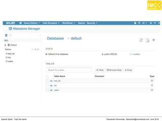 Thanachart Numnonda, thanachart@imcinstitute.com June 2016Apache Spark : Train the trainer
 
