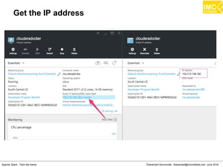 Thanachart Numnonda, thanachart@imcinstitute.com June 2016Apache Spark : Train the trainer
Get the IP address
 