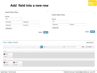 Thanachart Numnonda, thanachart@imcinstitute.com June 2016Apache Spark : Train the trainer
Add field into a new row
 