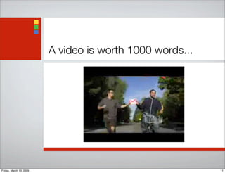 A video is worth 1000 words...
11Friday, March 13, 2009
 