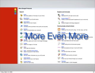 More Even More
23Friday, March 13, 2009
 