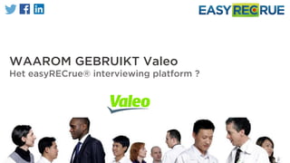 WAAROM GEBRUIKT Valeo
Het easyRECrue® interviewing platform ?
 