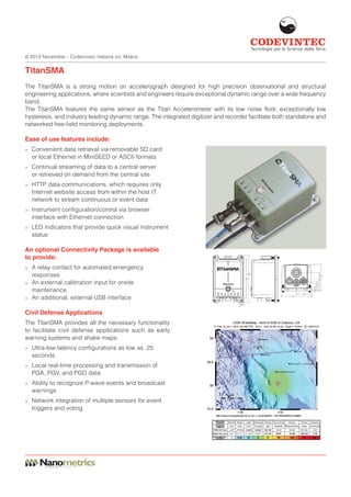 Nanometrics Titan: accelerografi strong motion | PDF