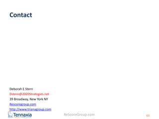 ReScoreGroup.com 
Contact 
Deborah E Stern 
Dstern@2020Strategies.net 
39 Broadway, New York NY 
Rescoregroup.com 
http://www.trianagroup.com 
63 
 