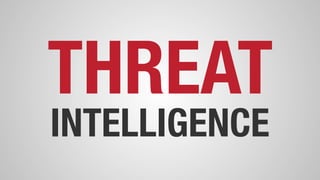 THREAT
INTELLIGENCE
 