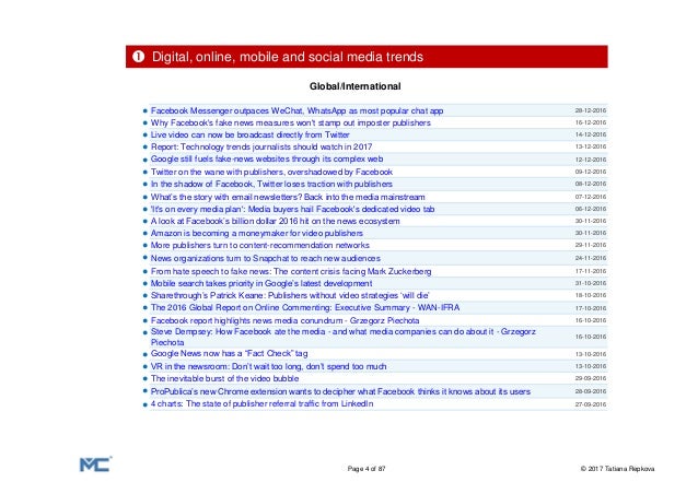 News Media 2017 Trends Forecasts In Headlines - 