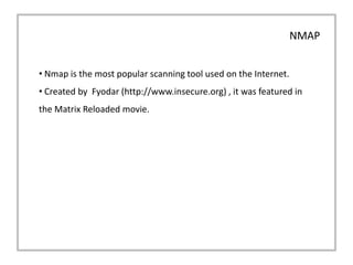 Nmap Matrix Reloaded NMAP by Shrikant Antre & Shobhit Gautam | PDF