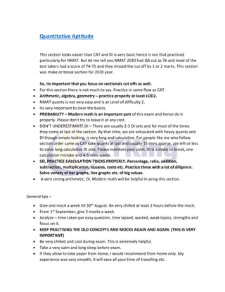 Nmat strategy (1) | PDF