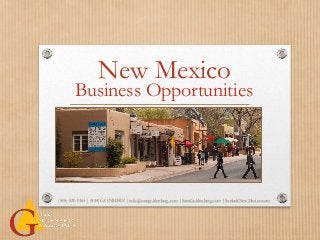 New Mexico
Business Opportunities
(505) 820-0163 | (844) GO.NM.BIZ | info@samgoldenberg.com | SamGoldenberg.com | SunbeltNewMexico.com
 