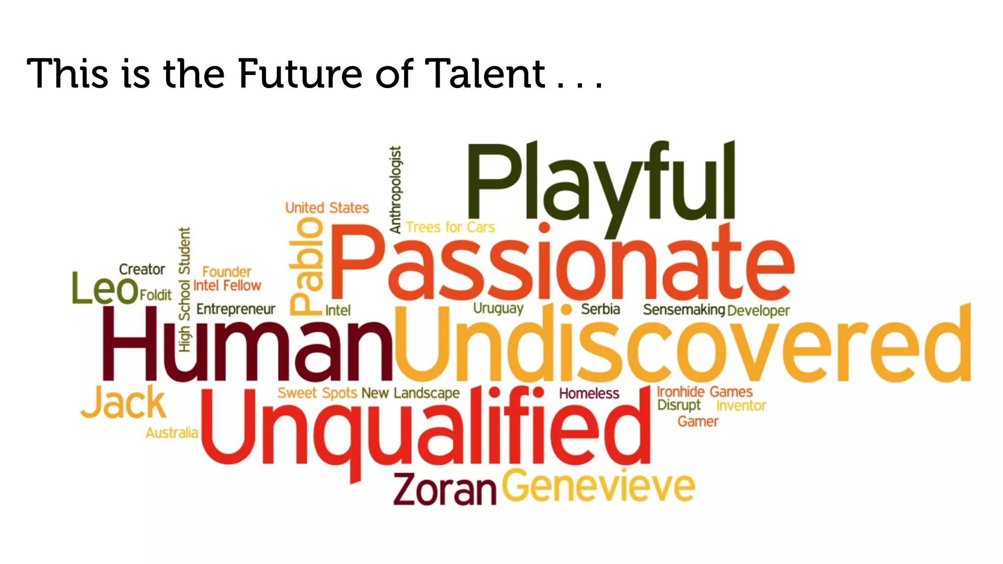 This is the Future of Talent . . .
 