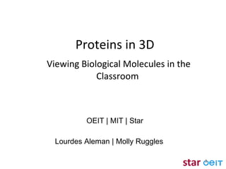 Proteins in 3D Viewing Biological Molecules in the Classroom   OEIT | MIT | Star Lourdes Aleman | Molly Ruggles 