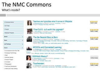 The NMC Commons
What’s inside?
 