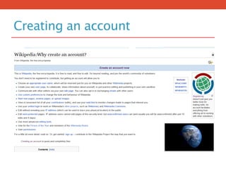 Creating an account
 