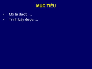 MỤC TIÊU
• Mô tả được …
• Trình bày được …
 