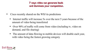 7 ways videos can generate leads and dominate your competition.