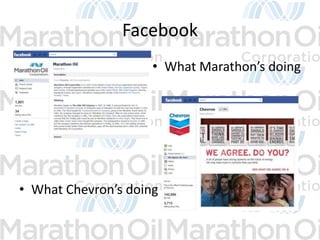 Facebook
                     • What Marathon’s doing




• What Chevron’s doing
 