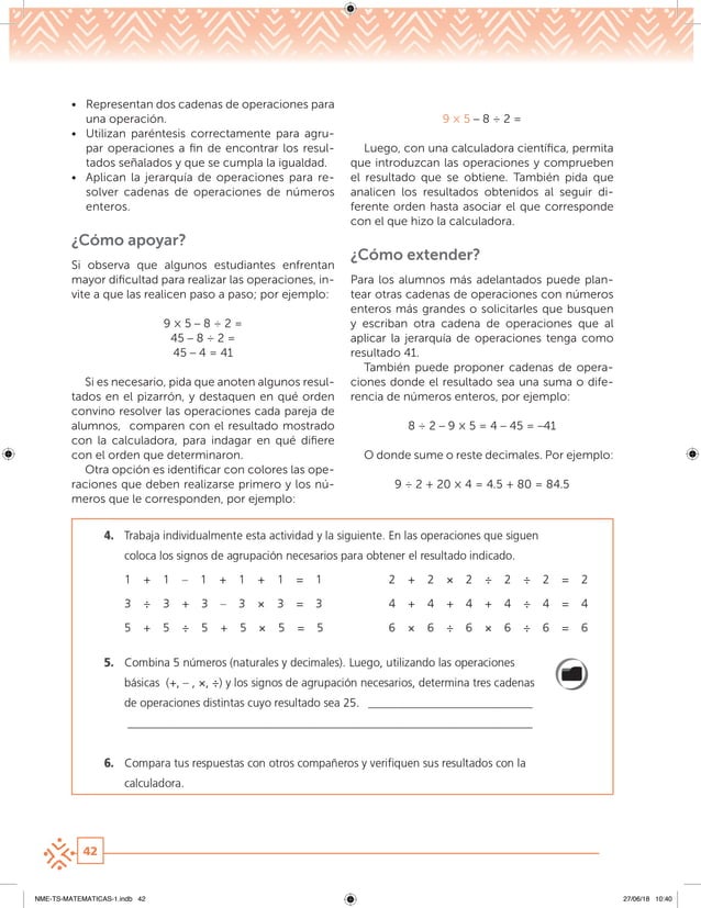Matemáticas Telesecundaria Primer Grado Modelo 2017