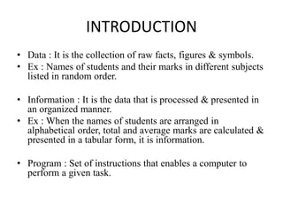 INTRODUCTION TO INFORMATION TECHNOLOGY -SARASWATHI RAMALINGAM