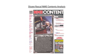 Dizzee Rascal NME Contents Analysis
 