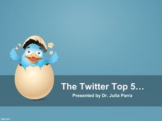The Twitter Top 5…
Presented by Dr. Julia Parra
 