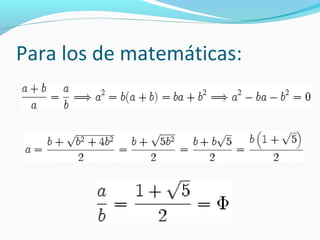 Para los de matemáticas:
 
