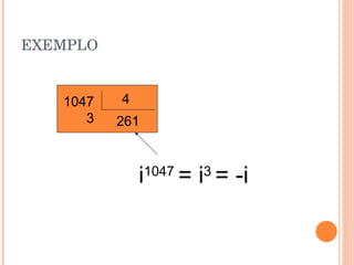 EXEMPLO i 1047  = i 3  = -i 1047 3 4 261 