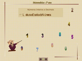 Matemática -5º ano Números Inteiros e Decimais Leitura e Escrita de Números 0 1 2 3 4 5 6 7 8 9 