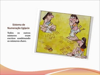 Sistema de Numeração Egípcio  Todos os outros números eram escritos combinando os números chave. 