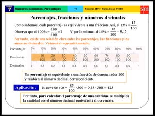 Números decimales. porcentaje SM