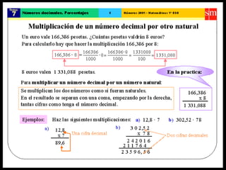 Números decimales. porcentaje SM