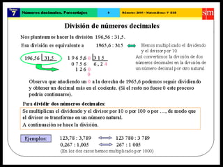 Números decimales. porcentaje SM