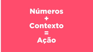 Números
+
Contexto
=
Ação
 