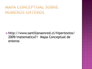  http://www.santillanaenred.cl/hipertextos/
 2009/matematica7/ Mapa Conceptual de
 enteros
 