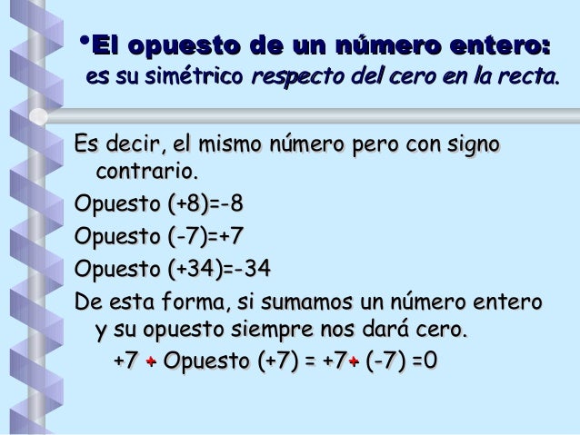 Los Numeros Enteros