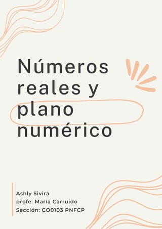 Números
reales y
plano
numérico
Sección: CO0103 PNFCP
Ashly Sivira
profe: María Carruido
 