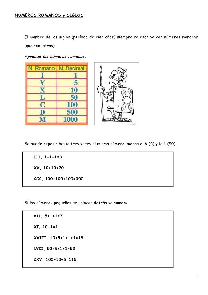 Numeros Romanos Y Siglos Gh23