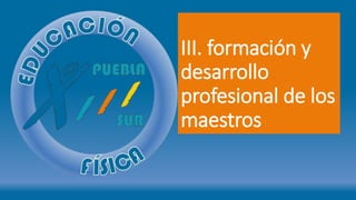 III. formación y
desarrollo
profesional de los
maestros
 