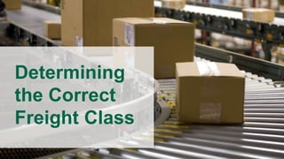 Determining
the Correct
Freight Class
 