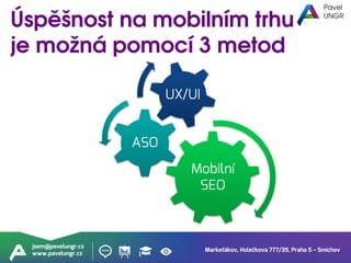 Markeťákov, Holečkova 777/39, Praha 5 – Smíchov
jsem@pavelungr.cz
www.pavelungr.cz
Mobilní
SEO
ASO
UX/UI
 