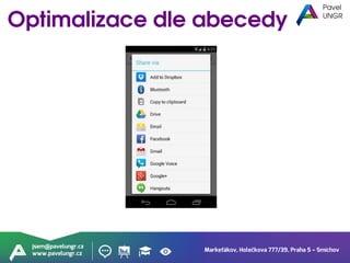 Markeťákov, Holečkova 777/39, Praha 5 – Smíchov
jsem@pavelungr.cz
www.pavelungr.cz
 