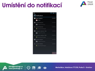 Markeťákov, Holečkova 777/39, Praha 5 – Smíchov
jsem@pavelungr.cz
www.pavelungr.cz
 