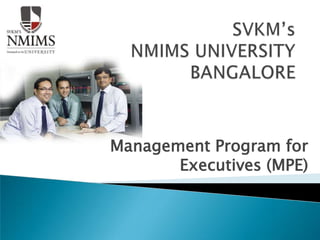 Management Program for
Executives (MPE)
 