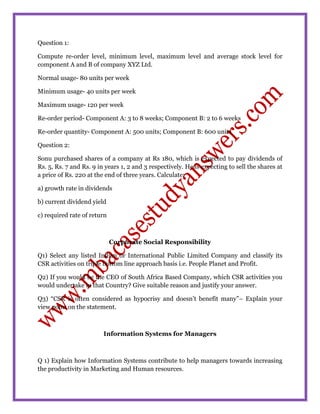 Nmims answer sheets | PDF