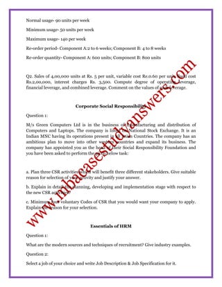 Nmims answer sheets | PDF