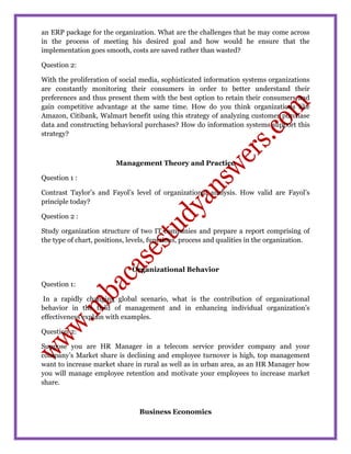Nmims answer sheets | PDF
