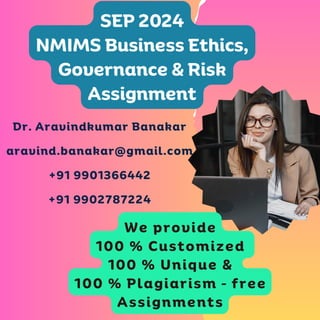 NMIMS Business Ethics, Governance & Risk Assignment